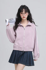Double Zipper Stand Collar Jacket