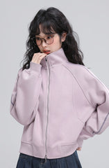 Double Zipper Stand Collar Jacket