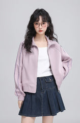 Double Zipper Stand Collar Jacket