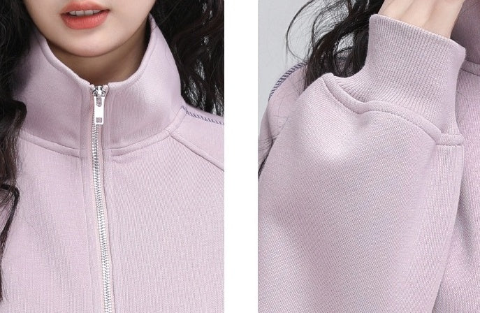 Double Zipper Stand Collar Jacket
