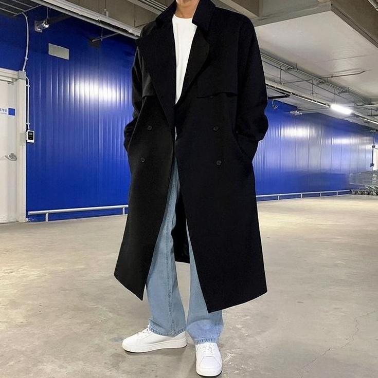 Doublebreasted Long Trench Coat
