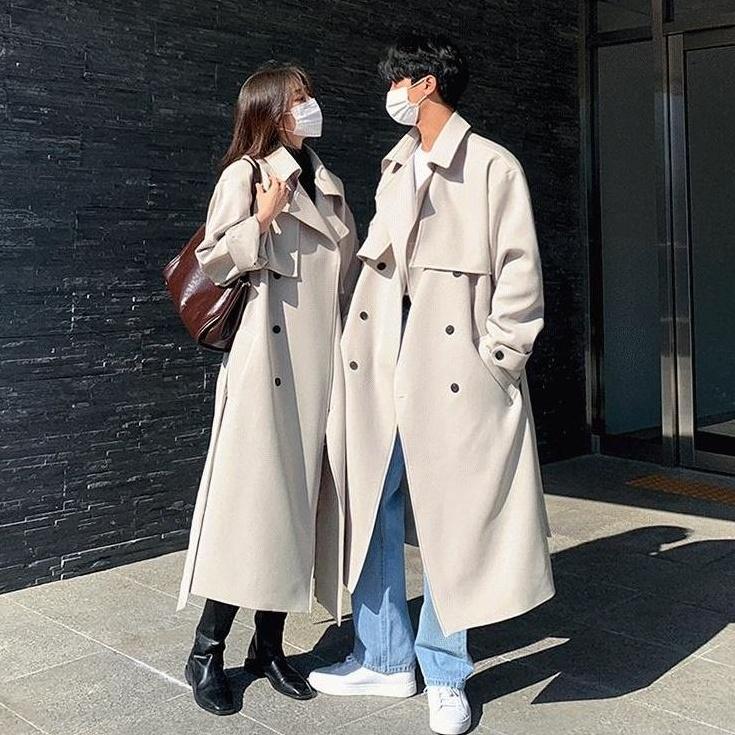 Doublebreasted Long Trench Coat