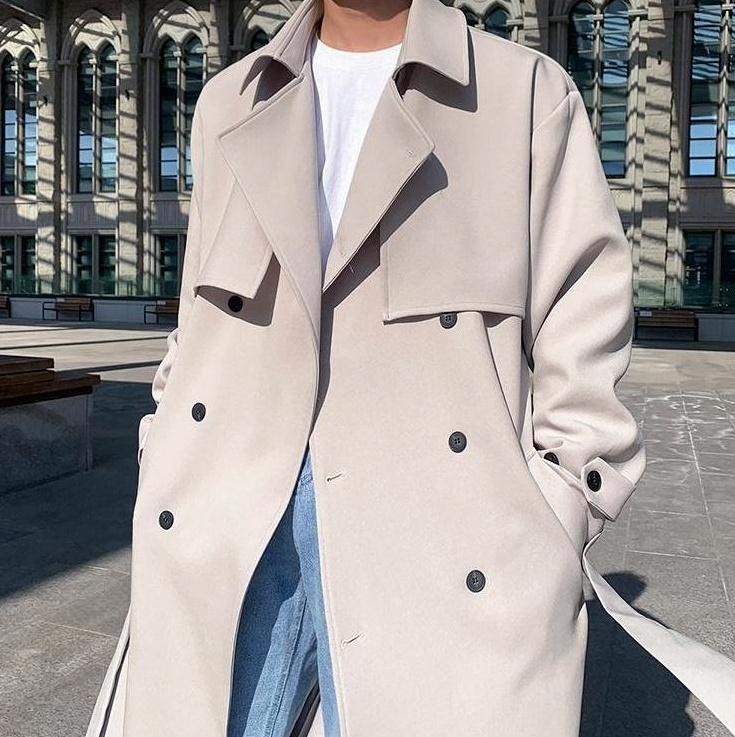 Doublebreasted Long Trench Coat