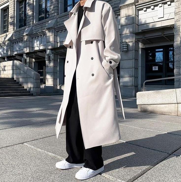 Doublebreasted Long Trench Coat