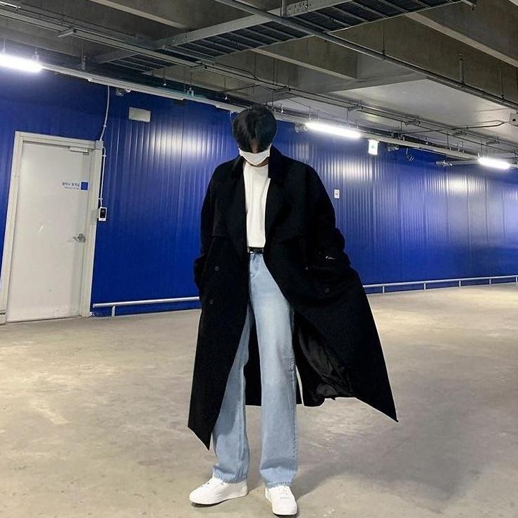 Doublebreasted Long Trench Coat