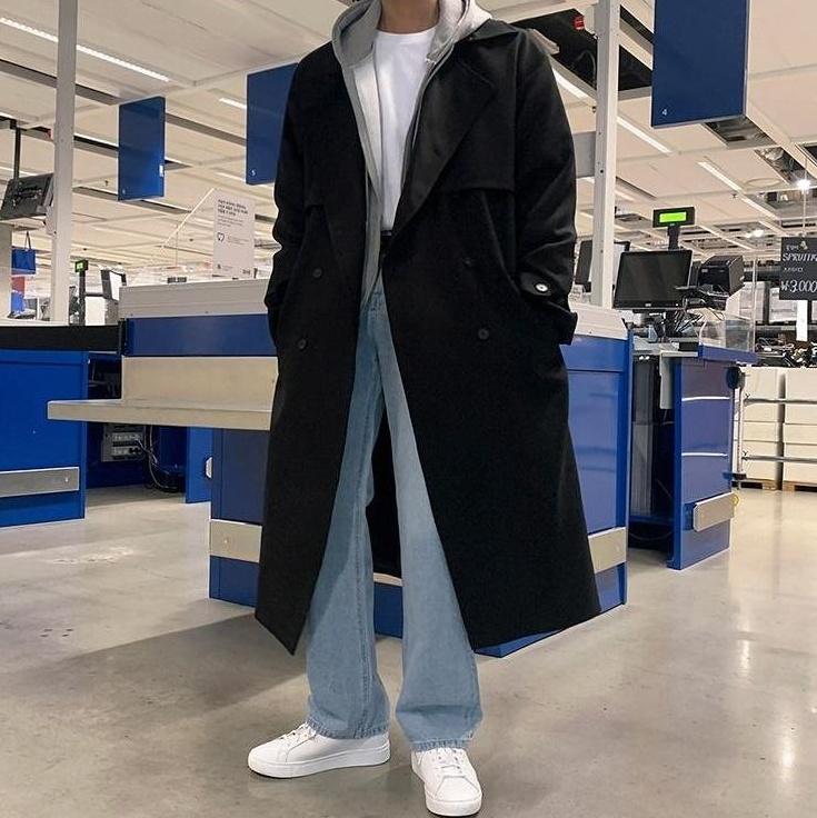 Doublebreasted Long Trench Coat