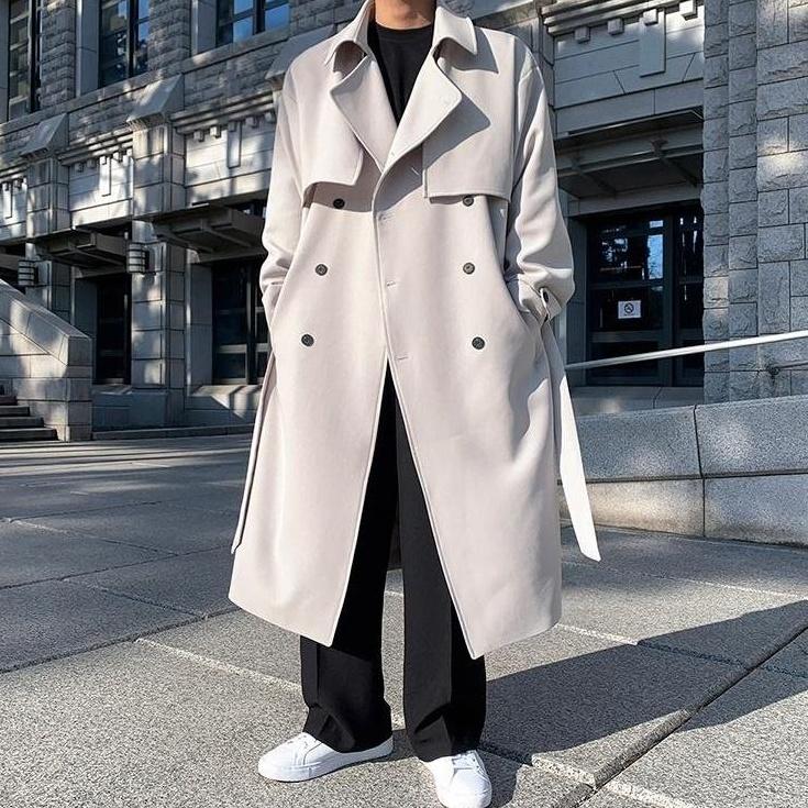 Doublebreasted Long Trench Coat