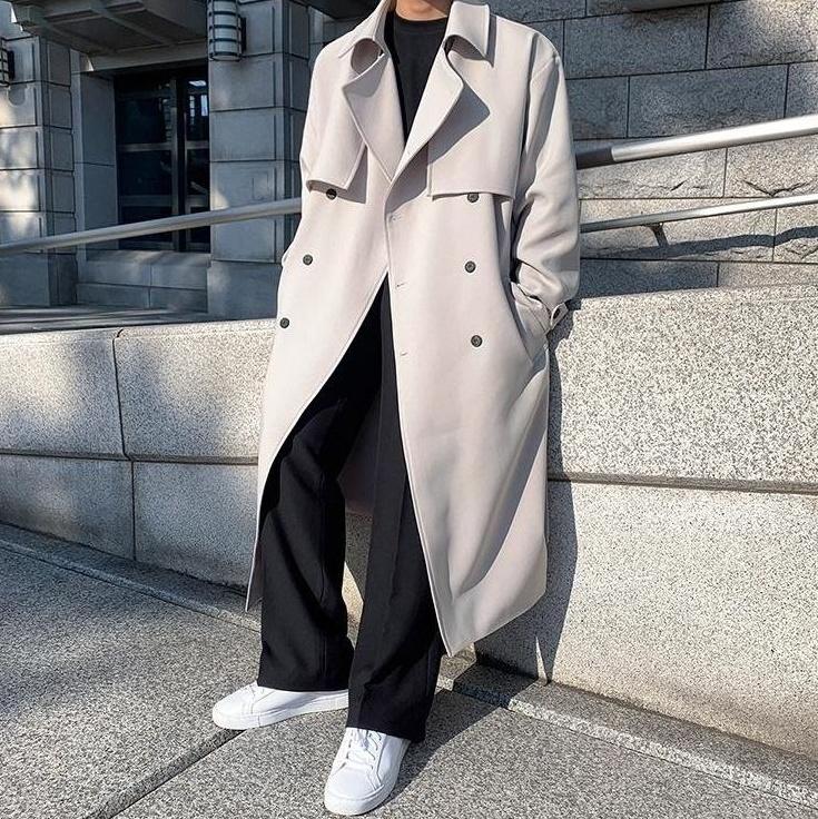 Doublebreasted Long Trench Coat
