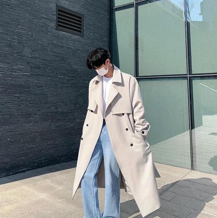 Doublebreasted Long Trench Coat