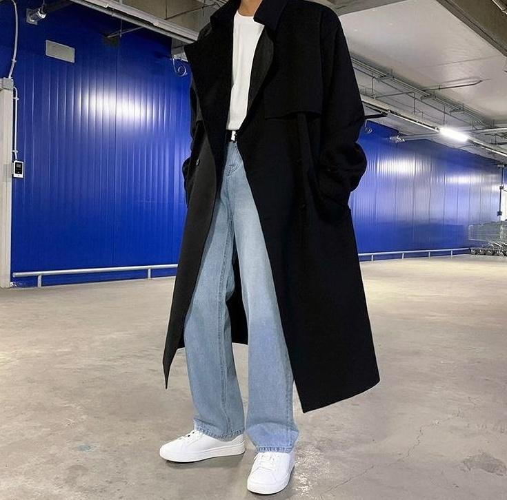 Doublebreasted Long Trench Coat