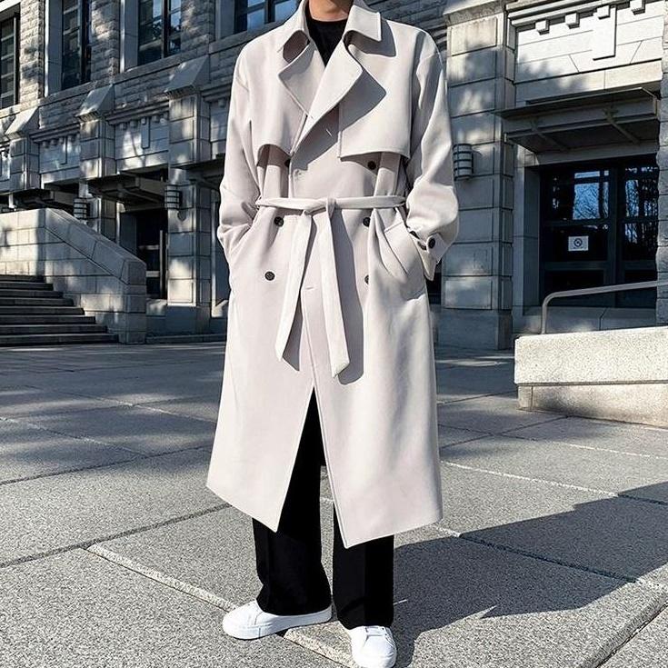 Doublebreasted Long Trench Coat