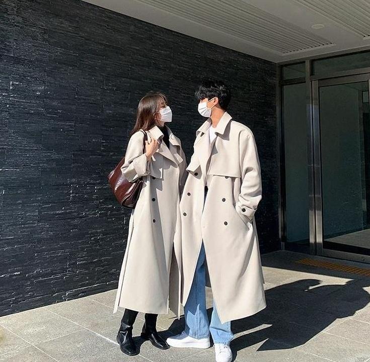 Doublebreasted Long Trench Coat