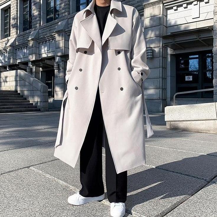 Doublebreasted Long Trench Coat