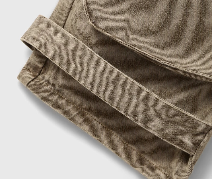 Brown Multi-Pocket Cargo Jeans