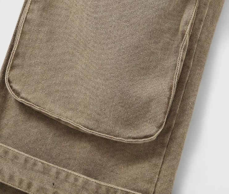 Brown Multi-Pocket Cargo Jeans