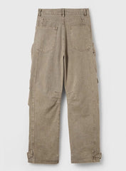 Brown Multi-Pocket Cargo Jeans