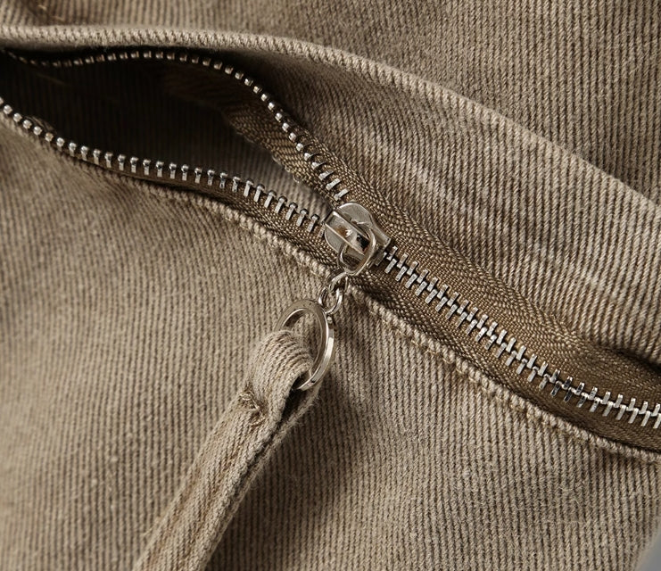 Brown Multi-Pocket Cargo Jeans