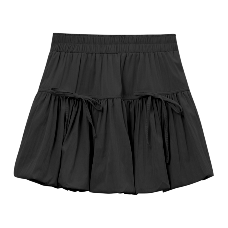 Black Bow Detail Puffy Skirt