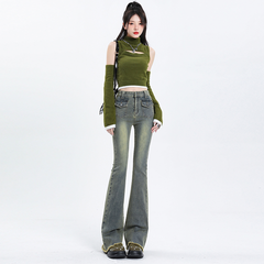 Retro Blue Front Pocket Jeans