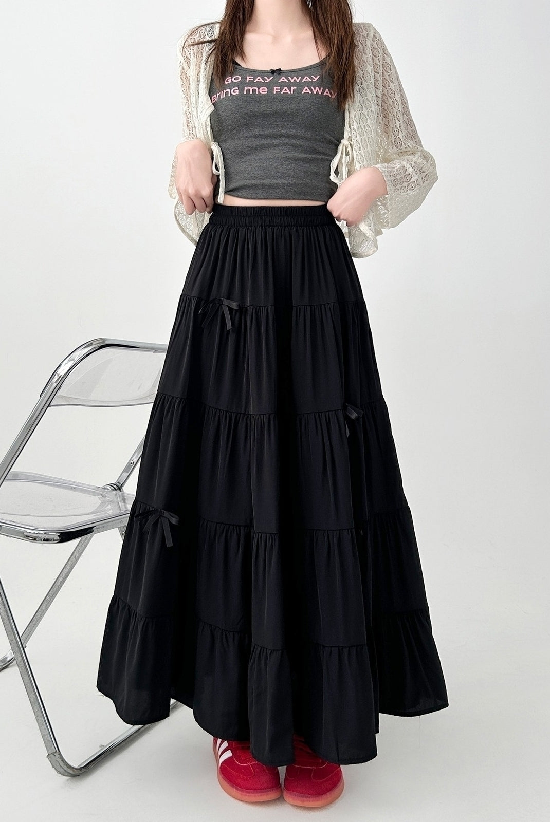 Elegant Bow A Line Cake Skirt Summer