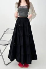 Elegant Bow A Line Cake Skirt Summer