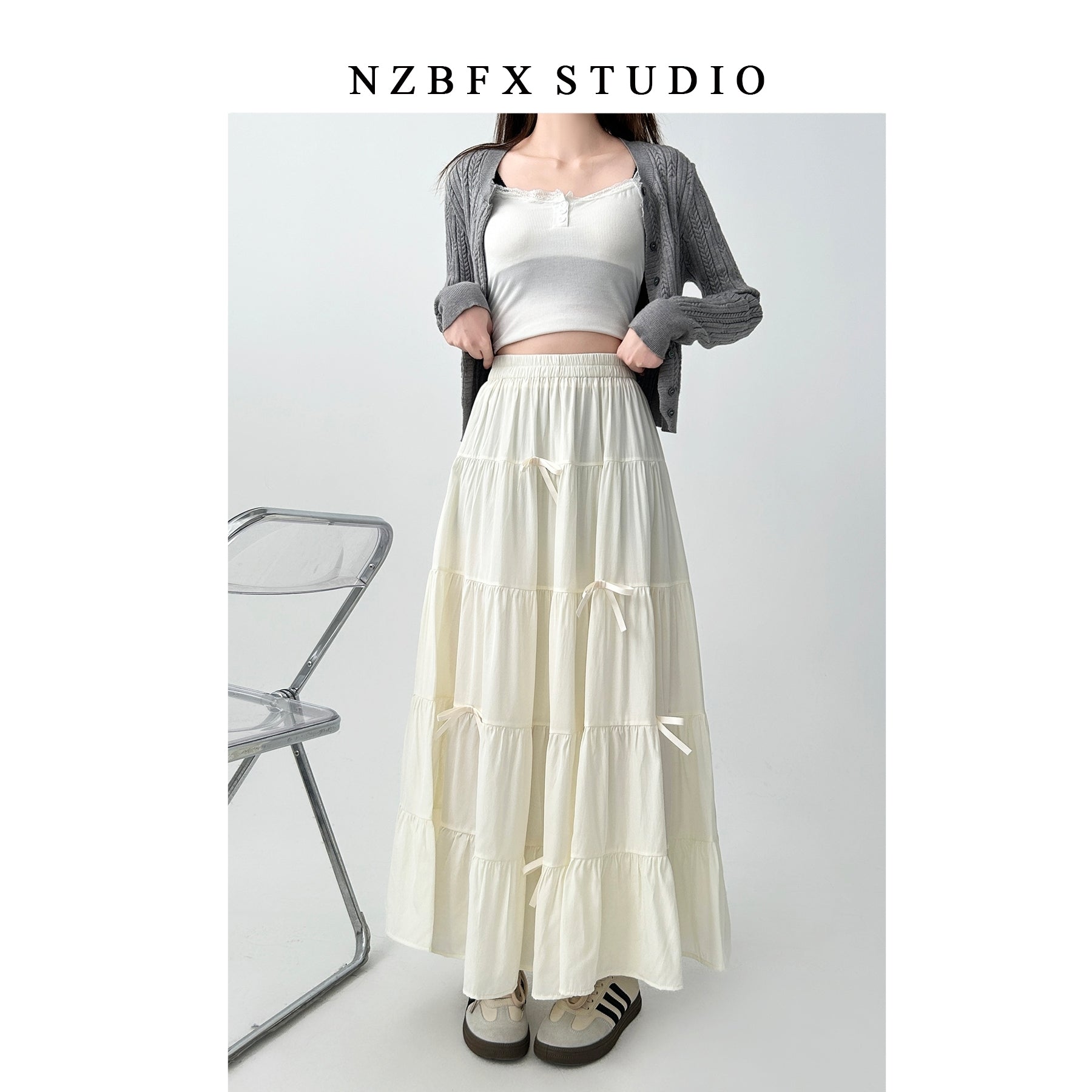 Elegant Bow A Line Cake Skirt Summer