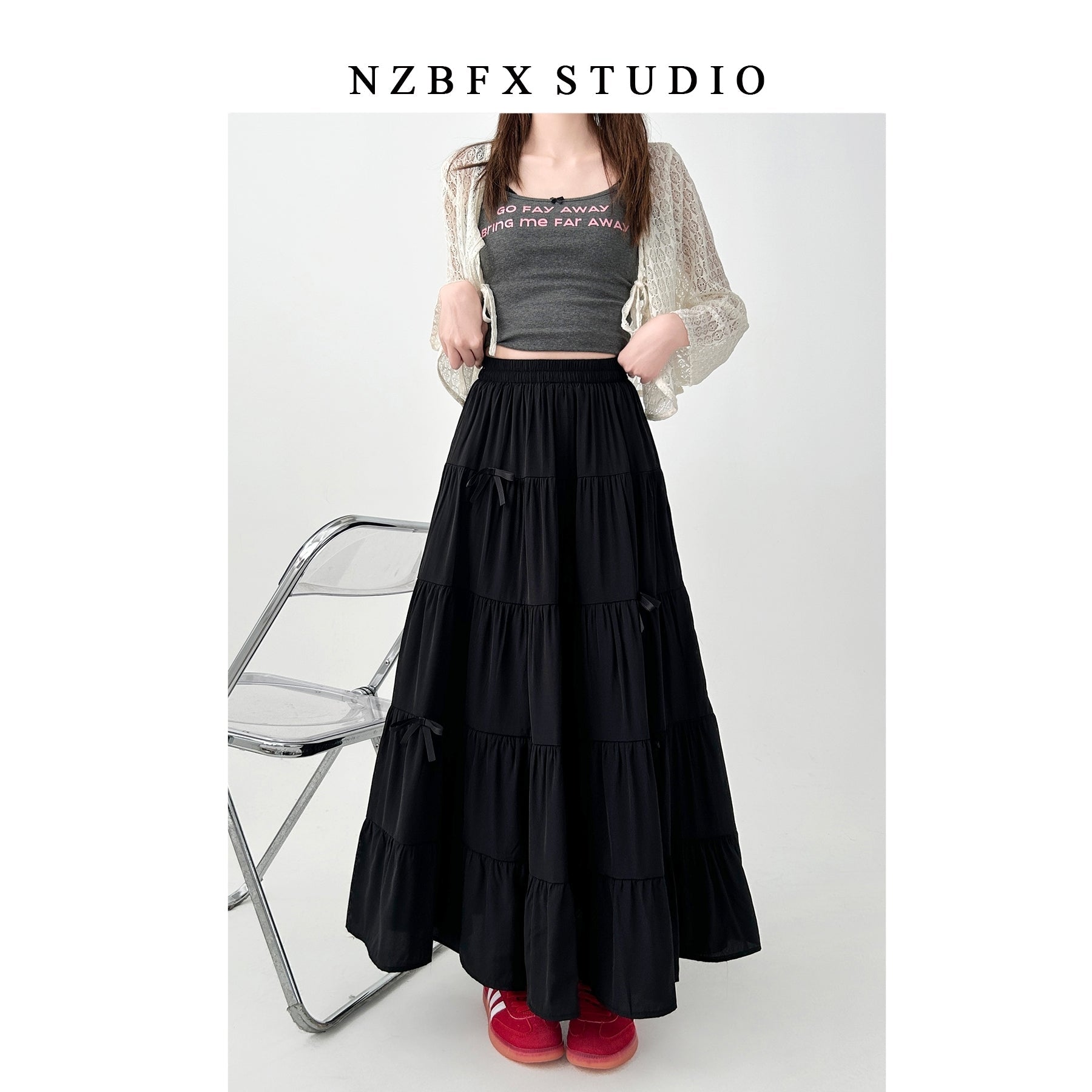Elegant Bow A Line Cake Skirt Summer