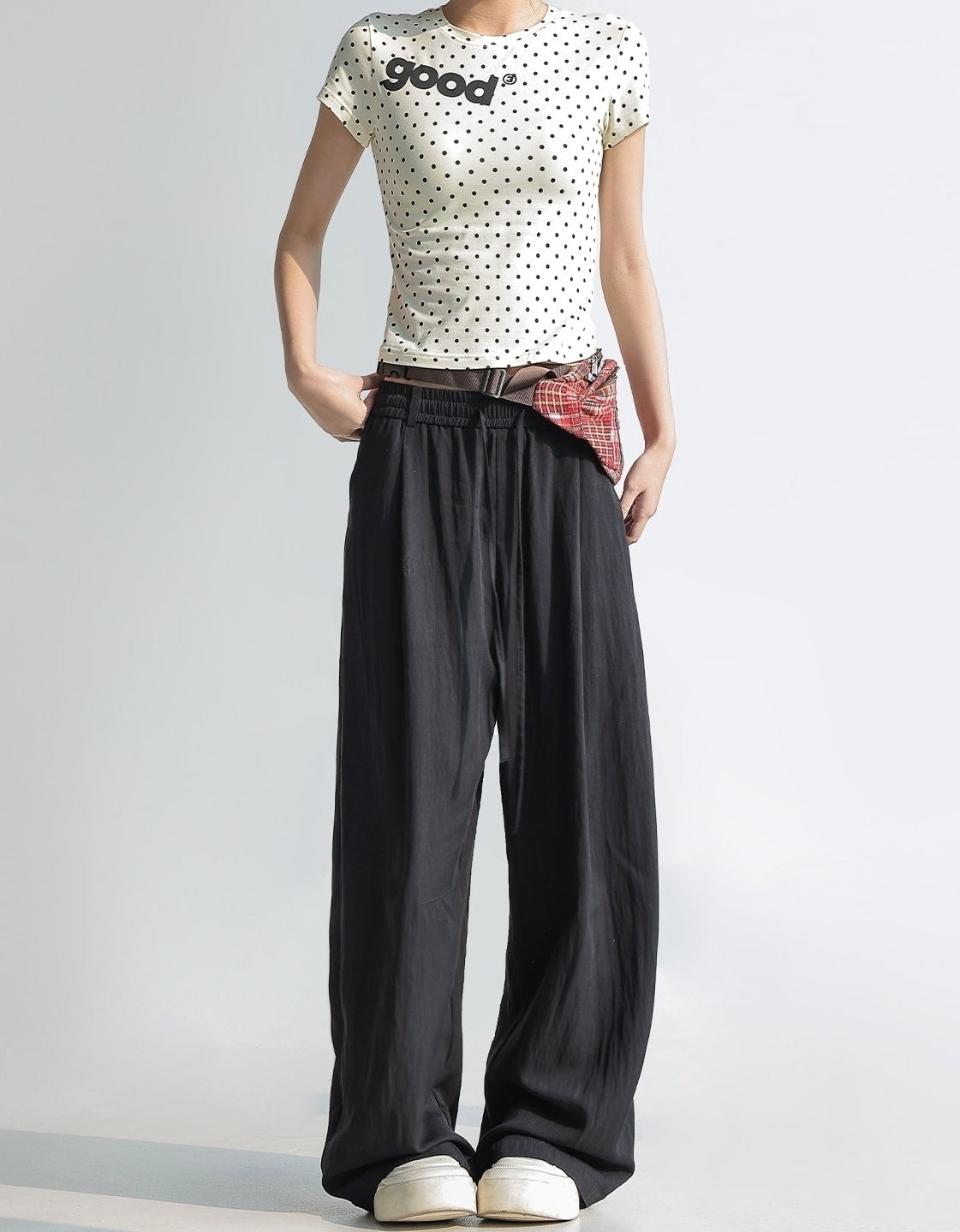 Elegant Draped Straight Leg Wide Pants