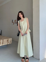 Elegant French Style Sleeveless Skirt Set