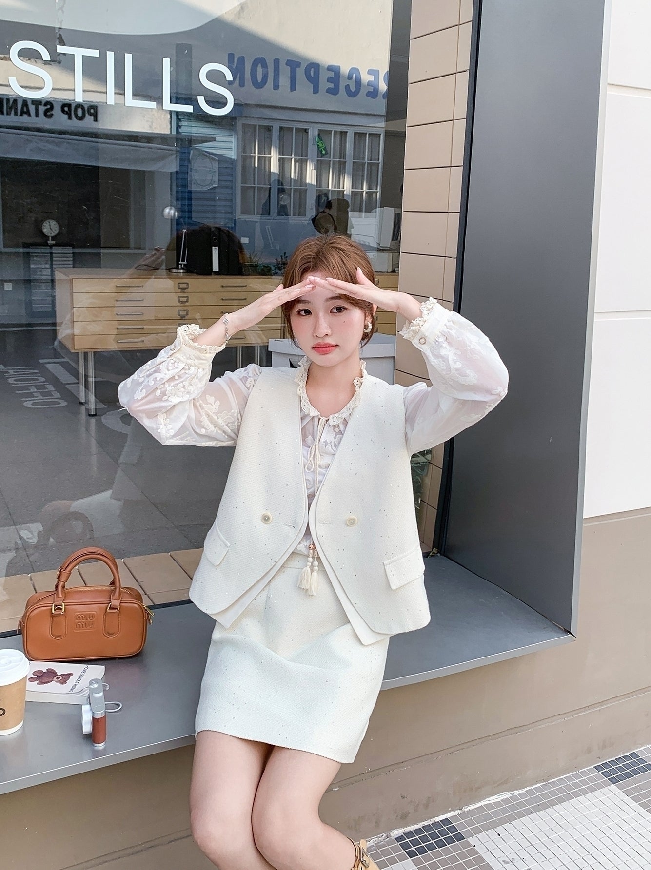 Elegant French Style Vest And Skirt Three Piece Set