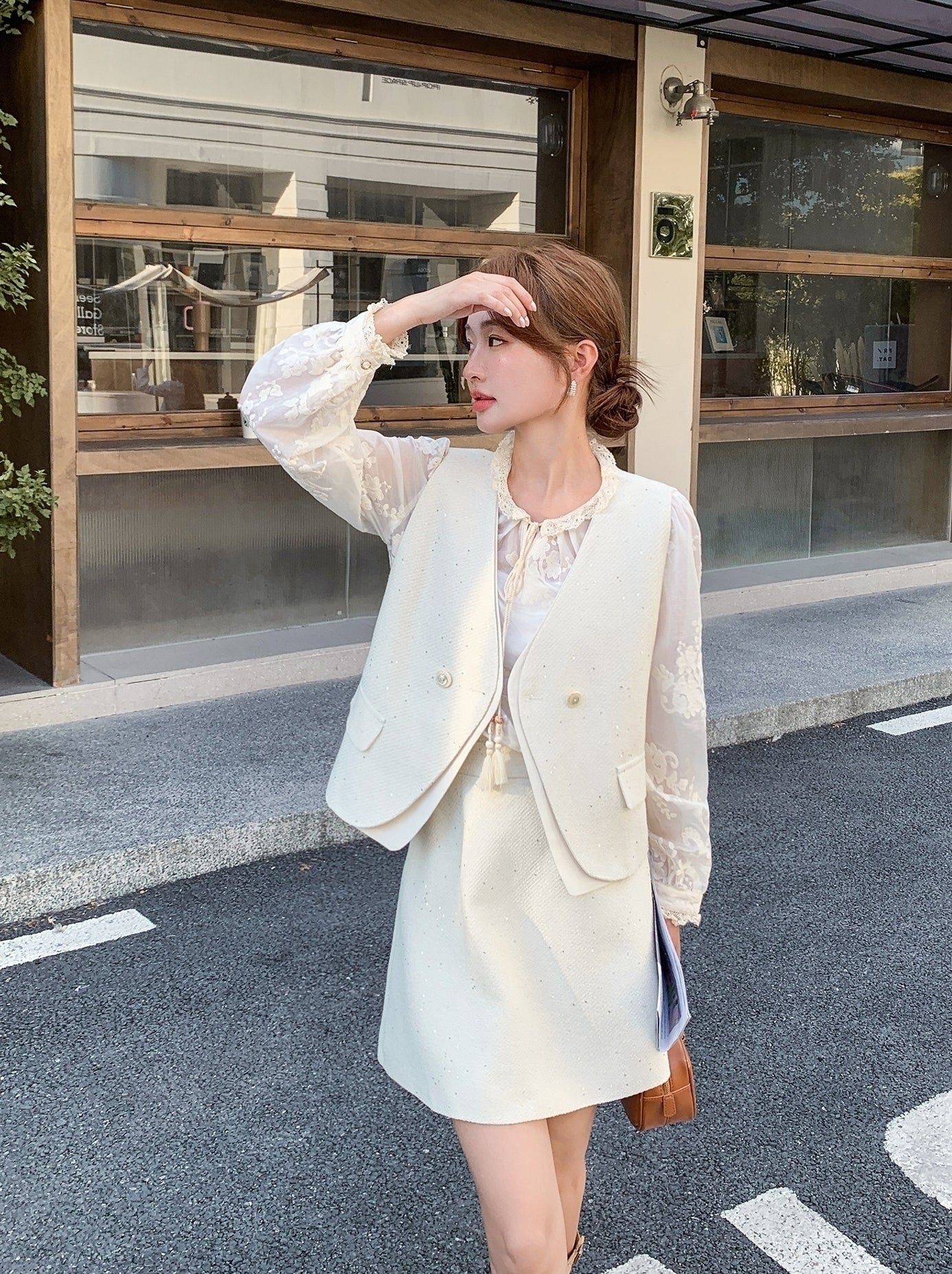 Elegant French Style Vest And Skirt Three Piece Set