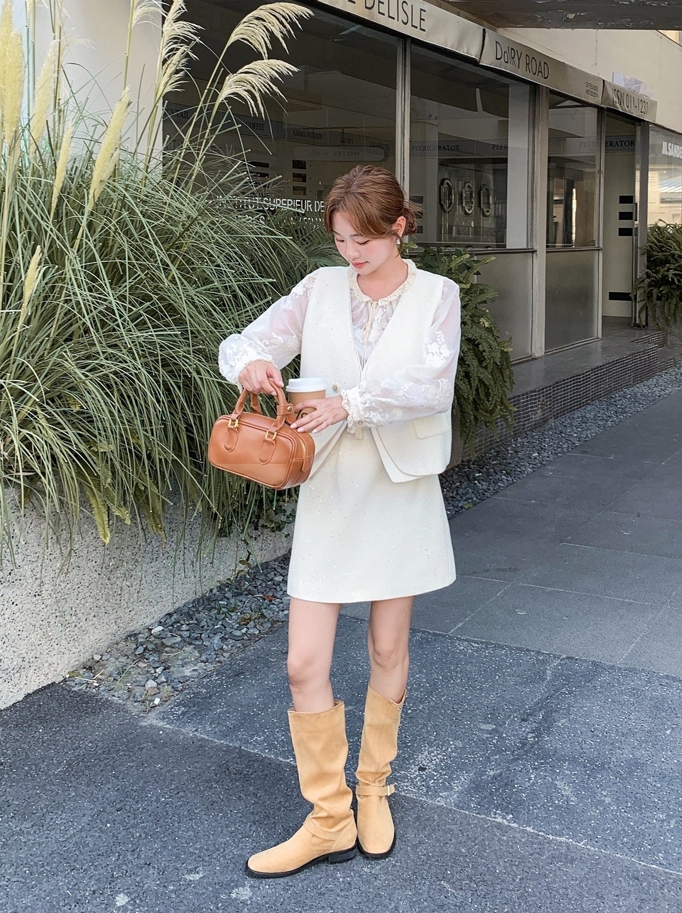 Elegant French Style Vest And Skirt Three Piece Set