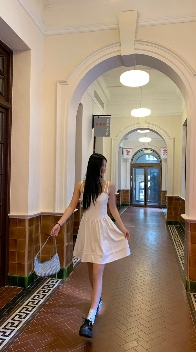 Elegant French Style White Slip Dress
