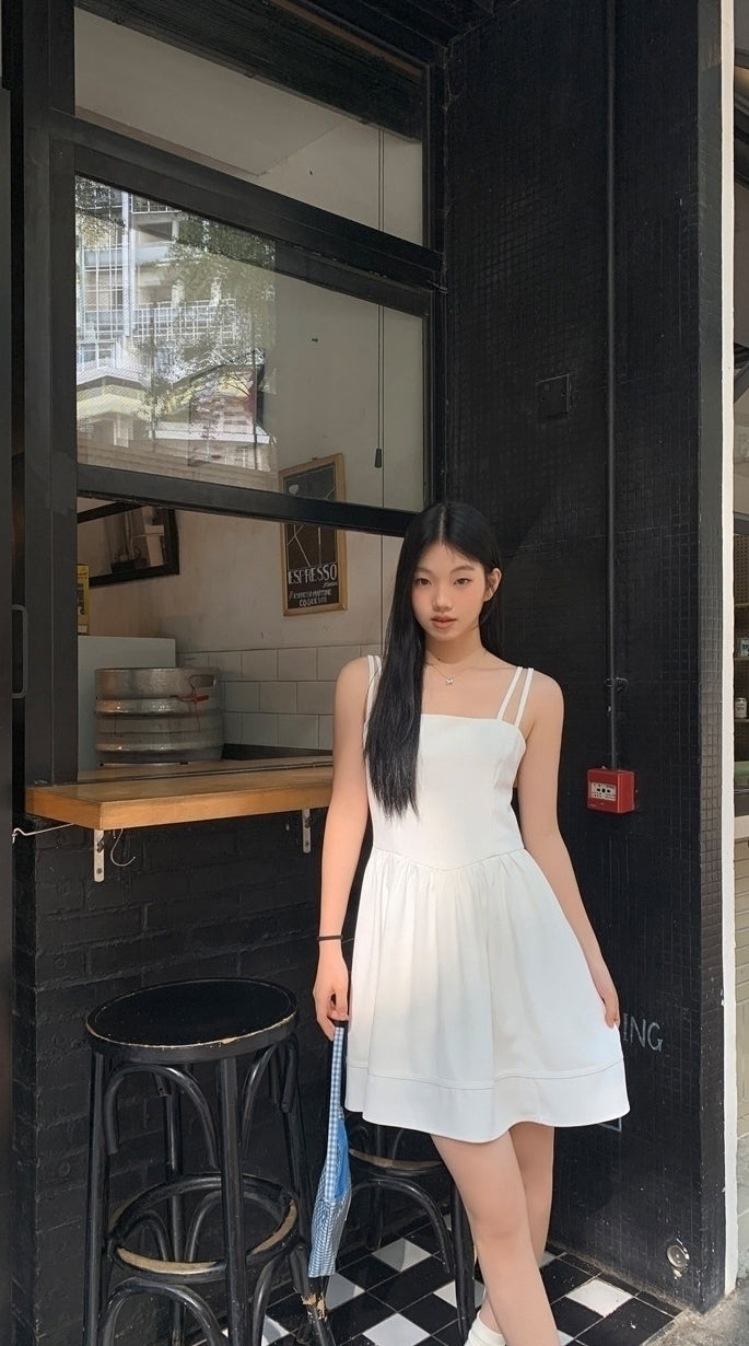 Elegant French Style White Slip Dress