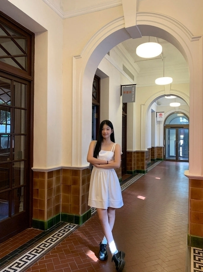 Elegant French Style White Slip Dress