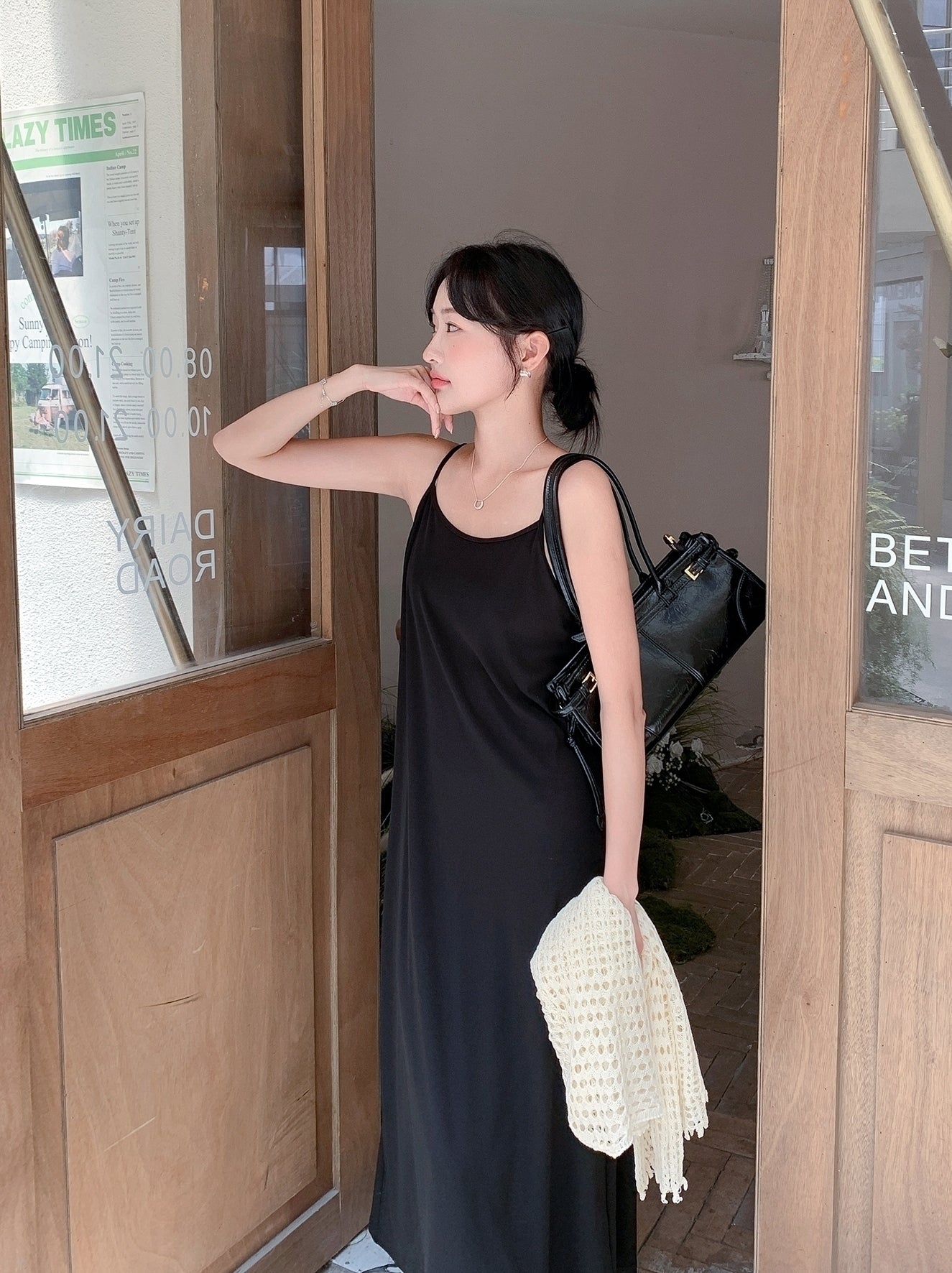 Elegant Hollow Out Top And Maxi Dress Set