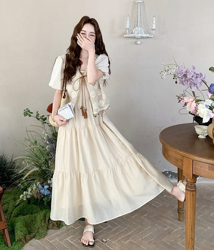 Elegant Lace Camisole Dress Set