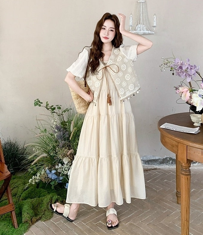 Elegant Lace Camisole Dress Set