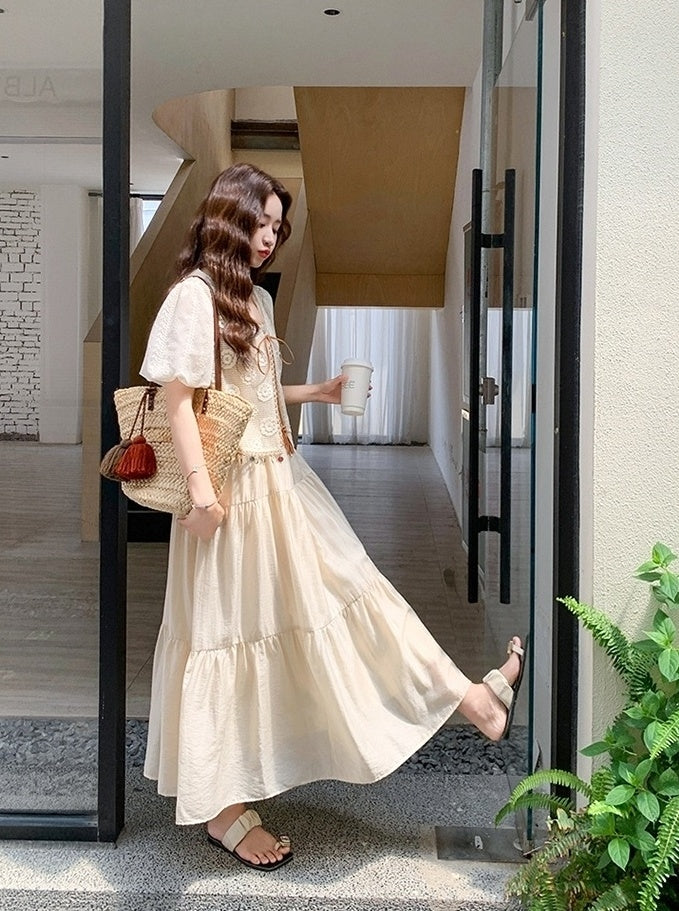 Elegant Lace Camisole Dress Set