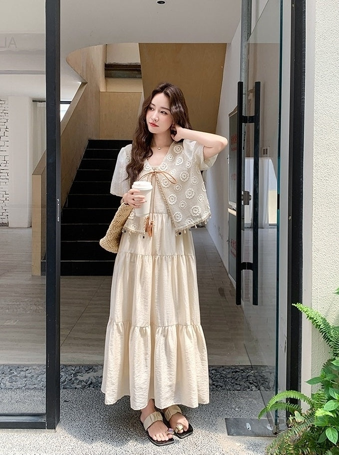Elegant Lace Camisole Dress Set