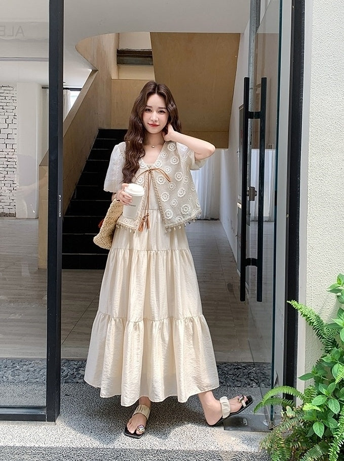 Elegant Lace Camisole Dress Set