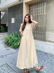 Elegant Lace Cardigan And Dress Set