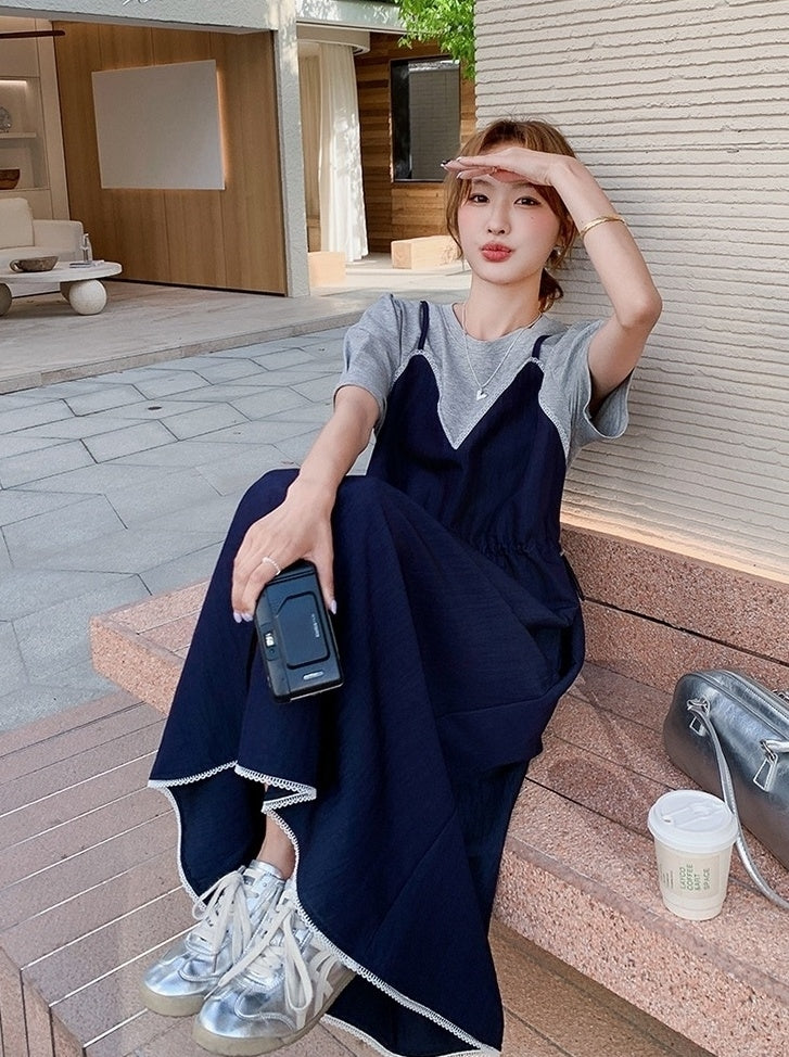 Elegant Layered Design Sleeveless A Line Dress