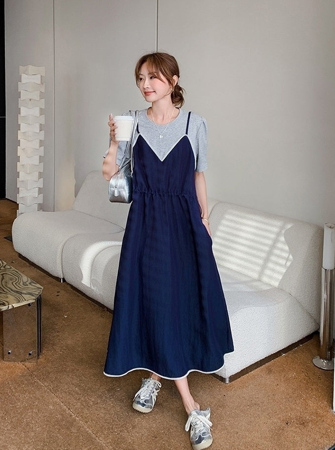 Elegant Layered Design Sleeveless A Line Dress