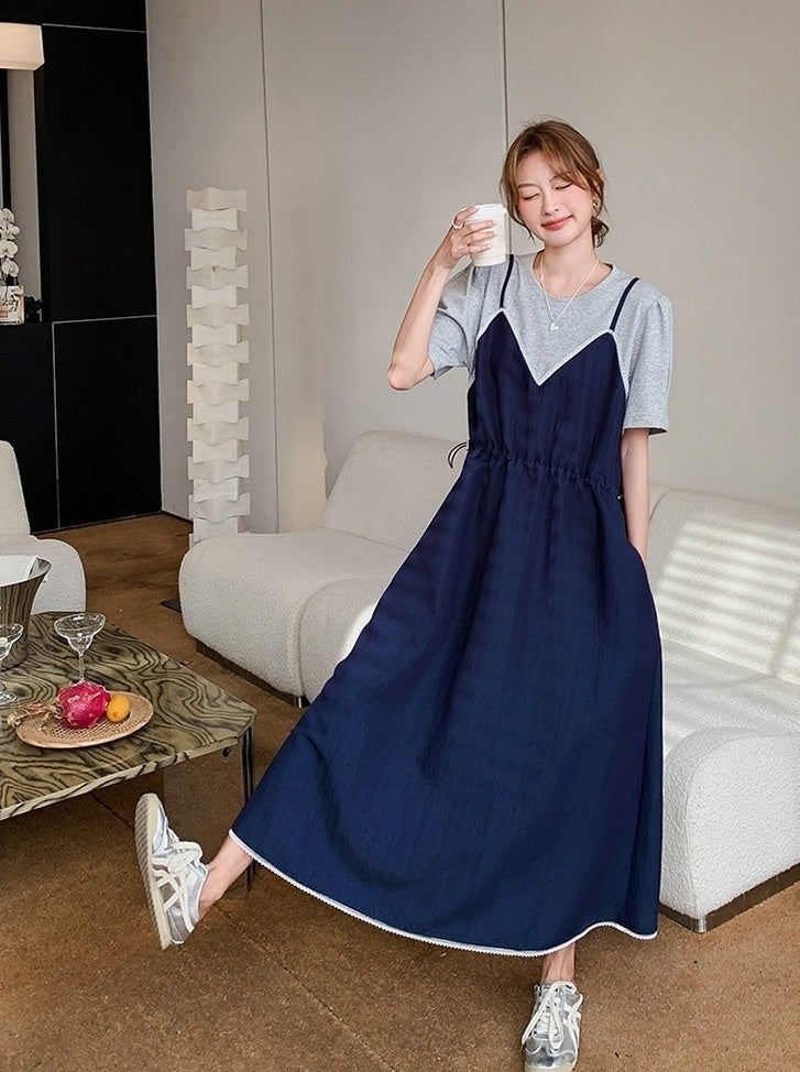 Elegant Layered Design Sleeveless A Line Dress