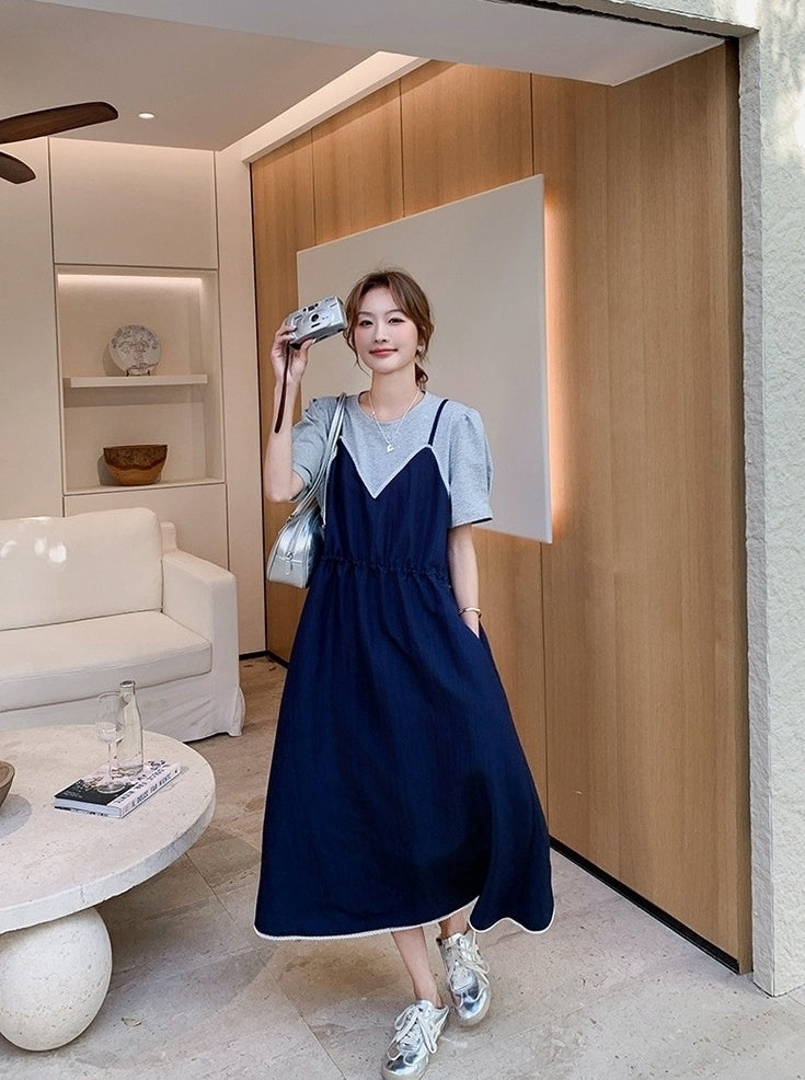 Elegant Layered Design Sleeveless A Line Dress