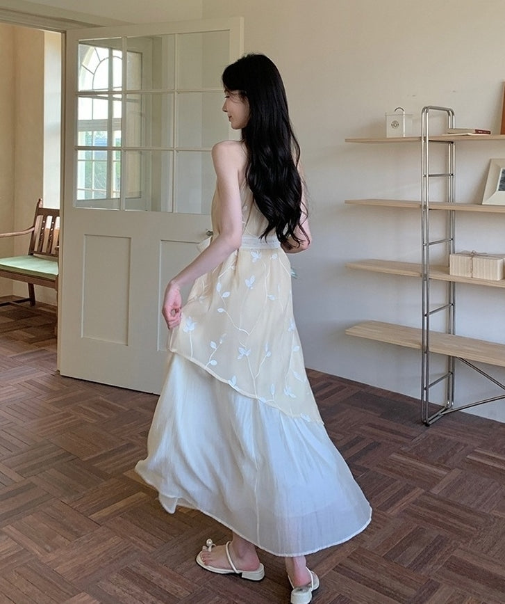 Elegant Off Shoulder Halter Vacation Maxi Dress