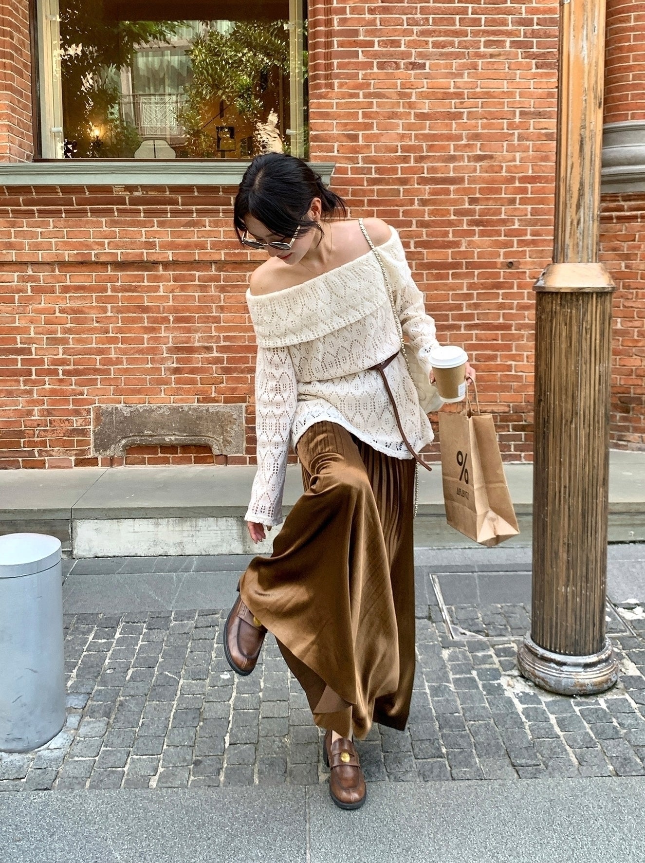 Elegant Off Shoulder Knit Top And Skirt Set