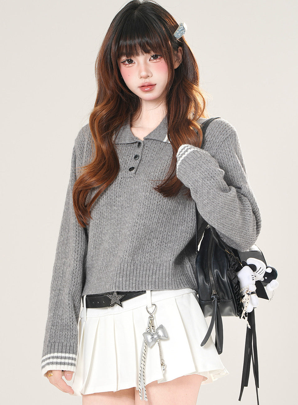 Elegant Relaxed Polo Neck Sweater