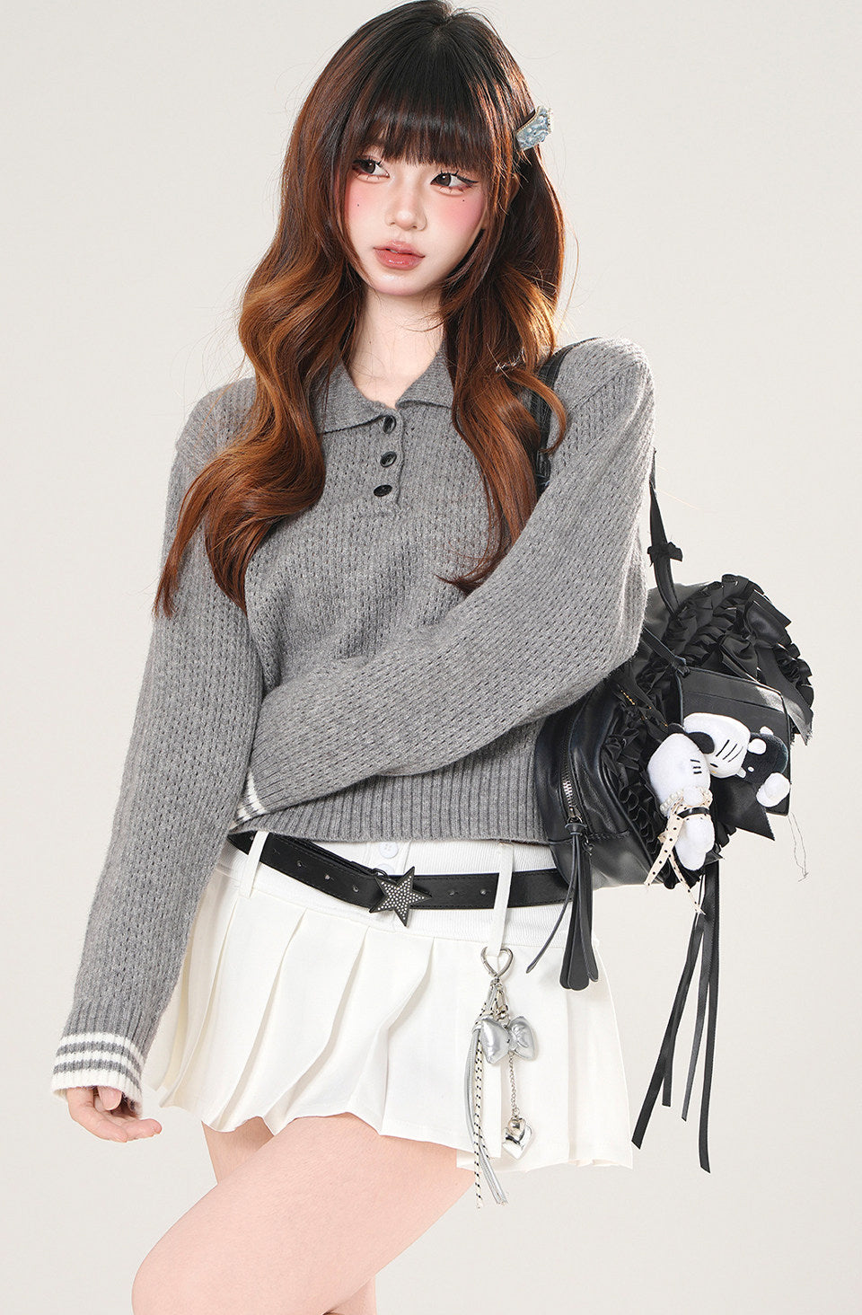 Elegant Relaxed Polo Neck Sweater